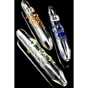 Three Sleek Clear Glass Pipes
